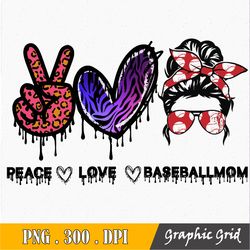Peace Love Baseball Png, Sublimation Design, Leopard, Cheetah, Red, Digital Download, Clipart, Templates, Print