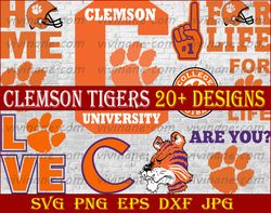 Bundle 11 Files Clemson Tigers Football Team svg, Clemson Tigers svg, NCAA Teams svg, NCAA Svg, Png, Dxf, Eps