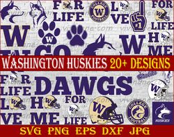 Bundle 24 Files Washington Huskies Football Team svg, Washington Huskies svg, N C A A Teams svg, N C A A Svg, Png, Dxf,