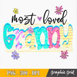 Most Loved Granny Sublimation Mama PNG, Sublimation Design Download, Mother's Day, Mom PNG, Mama Sublimation PNG File