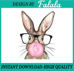 Cute Bunny With Glasses Bubblegum Easter Day Png, Cute Bunny Png, Bubblegum Pink Png, Easter Png, Digital download