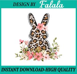 Bunny Floral Leopard Cute Easter Day Png, Leopard Bunny Png, Sublimation Design, Easter Png, Digital download