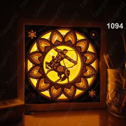 Zodiac Sagittarius Paper cut light box template, shadow box, 3D papercut lightbox svg file DIY, cutting cricut