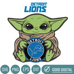 Detroit Lions NFL Baby Yoda Svg, Sport Svg, Football Svg, Football Teams Svg, NFL Svg, Detroit Lions Logo Svg, Detroit L