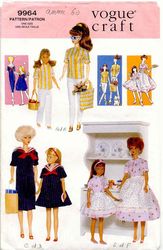 Vogue 9964 Vintage fashion doll clothes for Barbie pants, dress, bag and more Instruction in French Digital download PDF