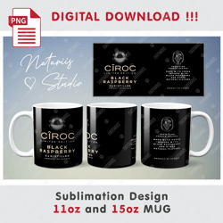 Ciroc Sublimation Design - 11oz 15oz MUG - Digital Mug Wrap