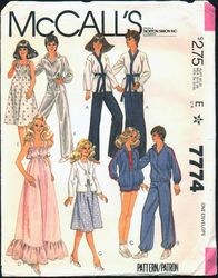 McCall's 7774 barbie doll clothes pattern blazer, blouse, skirt, jacket, gown, jumpsuit, pants Digital download PDF