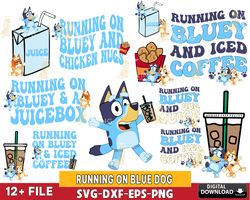 12 file Running on Bluey Dog bundle svg, bluey svg, bluey bundle SVG, for Cricut, Silhouette, digital download, file cut