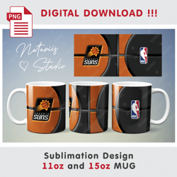 Basketball Team Sublimation Design - 11oz 15oz MUG - Digital Mug Wrap