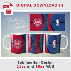 Basketball Team Sublimation Design - 11oz 15oz MUG - Digital Mug Wrap
