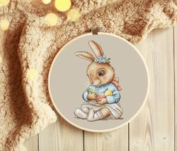 Cross Stitc Pattern Baby Bunny, Easter Bunny Cross Stitch Chart, Easter Cross Stitch, Cute Cross Stitch, Digital PDF