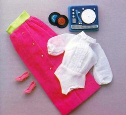 Evening blouse and evening skirt pattern for doll Patterns for dolls Vintage Digital download PDF