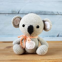 Stuffed koala bear, crochet animals amigurumi, crochet koala toy, handmade koala doll, amigurumi koala bear