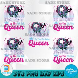 Personalized Social Media Birthday SVG, Any Color Birthday Music App Birthday Queen SVG, Family Matching SVG