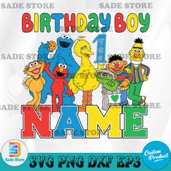 Sesame Street Birthday SVG, Elmo Family SVG, Personalized Birthday SVG