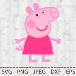 Peppa Pig SVG PNG JPEG Digital Cut Vector Files for Silhouette Studio Cricut Design