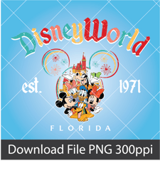 Retro Mickey And Friends Disneyworld Est 1971 PNG, Disneyworld Trip PNG, 2023 Family Vacation PNG, Magic Kingdom Disney