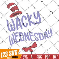 Wacky Wednesday Cat In Hat SVG , Reusable, Custom Cutfile Cameo, DIY, SVG Files Silhouette Cricut Cutting Print Sublimat