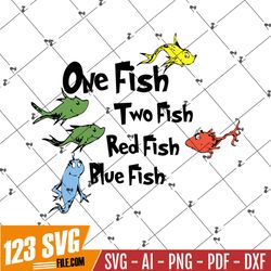 Fishs Svg, One Fish Two Fish Svg, Cat In The Hat Svg, Dr Hat, Teacher Life Svg, The Thing Svg, Read Across America Svg,