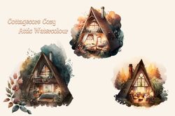 Cottagecore Cozy attic Watercolour