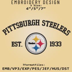 Pittsburgh Steelers Embroidery Designs, NFL Logo Embroidery Files, NFL Steelers, Machine Embroidery Pattern