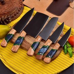 custom chef knife handmade forged carbon steel knife chef knife set kitchen knives set high-quality chef knife.