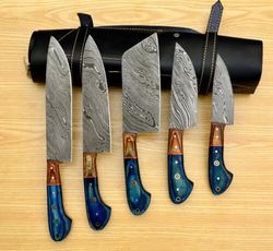 Damascus steel Chef knives Handmade knives Custom knives Kitchen cutlery Knife set High-quality knives Sharp blades.
