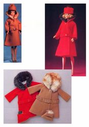 doll winter coat and hat pattern barbie doll clothes barbie wardrobe doll clothes pattern digital download pdf