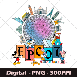 Disney Epcot PNG, Vintage Epcot 1982 PNG, Vintage Disney PNG, Mickey And Friends, Epcot Trip PNG, Disney family 2023 PNG