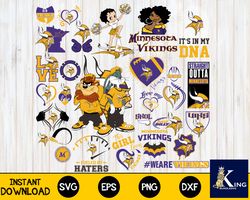 Minnesota Vikings Bundle svg, Minnesota Vikings Nfl bundle SVG, for Cricut, Silhouette, digital download, file cut