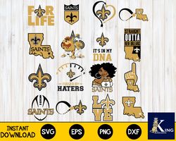 New Orleans Saints Bundle svg,New Orleans Saints Nfl svg eps dxf png, for Cricut, Silhouette, digital download, file cut