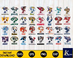 Bundle NFL Rick and Morty svg eps dxf png file,32 team nfl svg eps png, for Cricut, Silhouette, digital, file cut