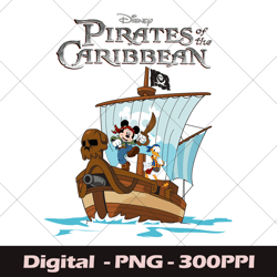 Vintage Pirates Of The Caribbean Disneyworld PNG, Mickey Pirates PNG, Disneyworld Trip 2023 PNG, Mickey Donald Caribbean