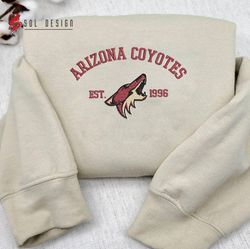 Arizona Coyotes Embroidered Sweatshirt, NHL Embroidered Sweater, Embroidered NHL Shirt, Hockey Embroidered Hoodie