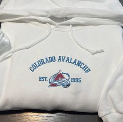 Colorado Avalanche Embroidered Sweatshirt, NHL Embroidered Sweater, Embroidered NHL Shirt, Hockey Embroidered Hoodie