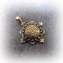 Handmade Brass necklace charm,Vintage Brass necklace pendant,handmade locket,ukrainian jewelry,medieval necklace charm