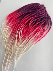 Ombre DE braids, double ended Purple pink white braids