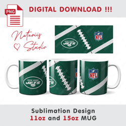 Football Team Sublimation Design - 11oz 15oz MUG - Digital Mug Wrap