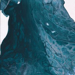 Modern Painting. Print on Canvas. Poster on wall. Acrylic Painting Blue Sea foam Seascape Fluid Art Abstract Blue Ocean
