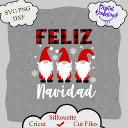 Feliz Navidad Svg, Merry Christmas Svg, Mexican Christmas, Merry & Bright Svg, Funny Christmas Gnomes Shirt Svg Cut File