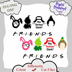 Christmas Friends SVG, Christmas Movie Characters SVG, Christmas Movie Clipart, Cut File, Cricut, Silhouette