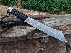 Handmade Damascus Steel Rambo IV movies best Hunting Camping Combat survival jungle machetes chopper machete knives