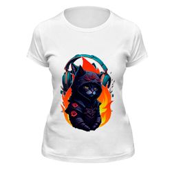 Digital file Cat Ninja for download. Digital design for printing on t-shirts.