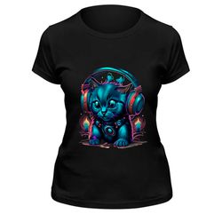Digital file Cat With Headphones 2 for download. Digital design for printing on t shirts