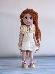 Exclusive gift for a girl - Amigurumi doll 13 inch, Crochet Doll clothes Handmade toys, Waldorf doll ready to ship