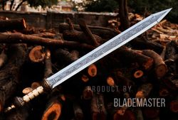 Historical Handmade Roman Gladius 36" Sword: Stainless Steel and Camel Bone Handle - Ideal Gift