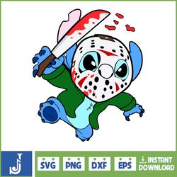 Halloween Svg, Png, Stitch Horror and Lilo svg, Sublimation Design, Download, Svg files for cricut (9)