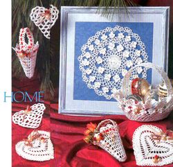 Christmas Ornaments & Basket & Picture-Perfect Doily Vintage Crochet Pattern 263 PDF