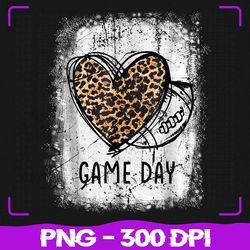 Game Day With Leopard Heart PNG, Football Lovers PNG, Mom PNG, Sublimation, PNG Files, Sublimation PNG, PNG