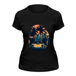 Digital file Porsche On Palm Beach for download. Digital design for printing on t shirts